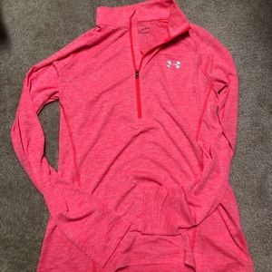 Coral Underarmour Tech Half ZIP Pullover